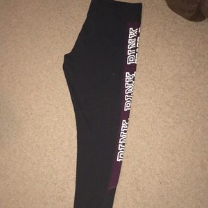 Pink leggings w marron sides